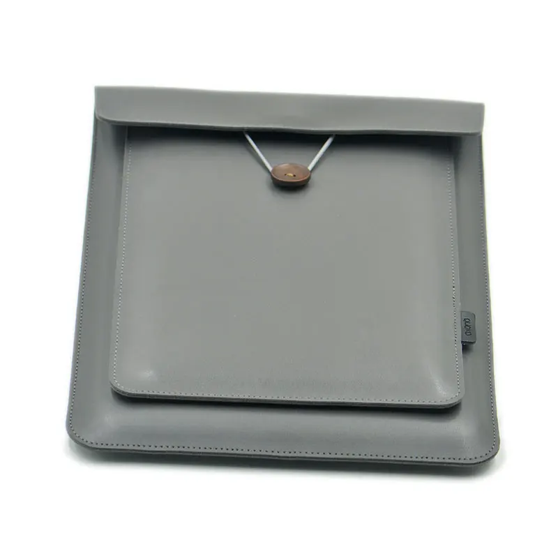 Double Layer High Capacity 14 Inch Laptop Bag Cover PU Leather Laptop Sleeve Case For M1 M2 MacBook Pro 14 Huawei MateBook