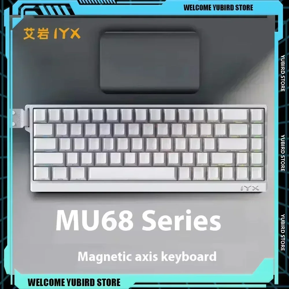 IYX MU68 Pro RGB الخلفية الساخن مبادلة لوحة المفاتيح الميكانيكية المغناطيسي التبديل السلكية ألعاب الرياضة الإلكترونية لوحات المفاتيح سبائك الألومنيوم 8k RT0.04