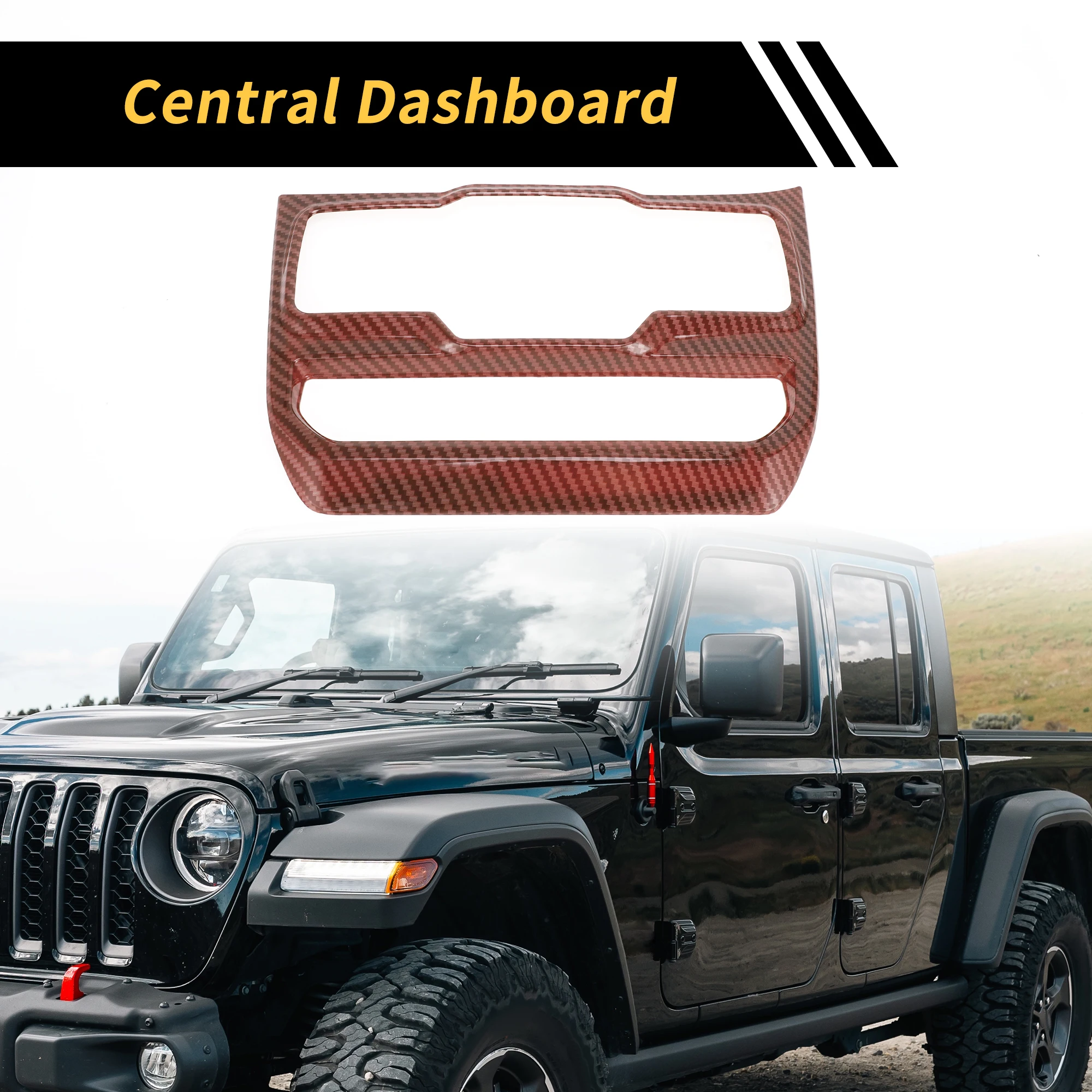 

UXCELL приборная панель, центральная консоль, оконная панель управления, накладка для Jeep Wrangler JL JLU 18-22, красный углеродное волокно