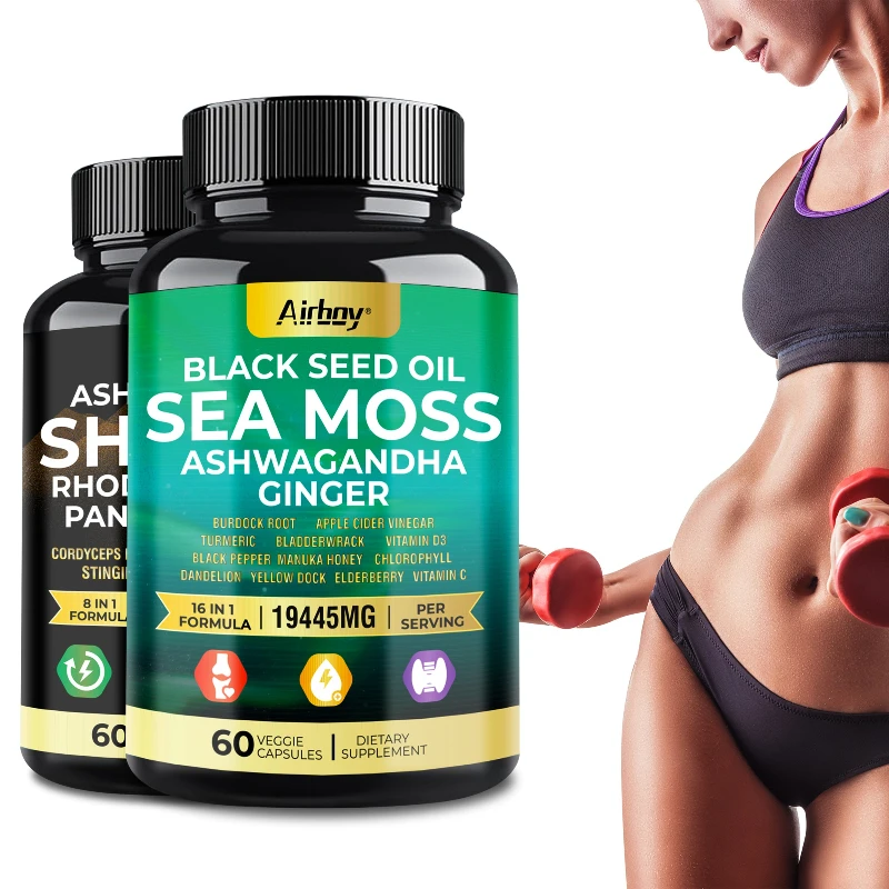 

SHILAJIT + SEA MOSS Capsules - All-in-one Supplement for Enhanced Energy, Endurance, Antioxidant and Immune Support