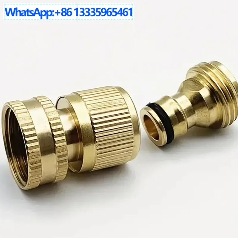 

10Pcs American brass 3/4 hose quick connector, garden water pipe connection male and female connector accessories 6 points quick
