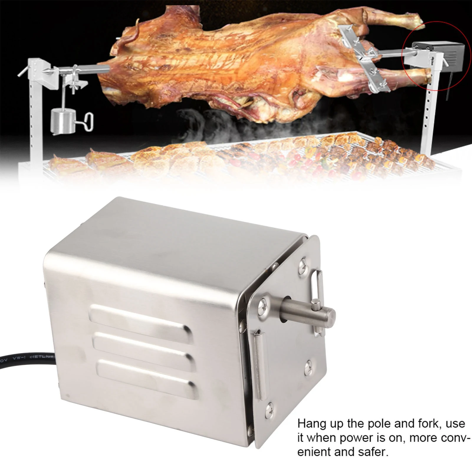 50‑70KGF Stainless Steel BBQ Rotisserie Motor Electric Roaster Barbecue Motor (EU/US Plug 220V)