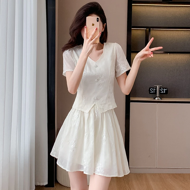 

Women Fashion Solid Buttons Long Sleeve Knit Jacket Coat And High Waist Pleated Temperament Skirt Female Two Piece Sets