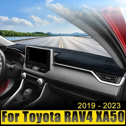 ハイブリッドカーダッシュボードカバー、アンチUVカーペット、滑り止めマット、toyota Rv4 xa50、2019、2020、2021、2022、2023、2024、rav 4用ライトパッド