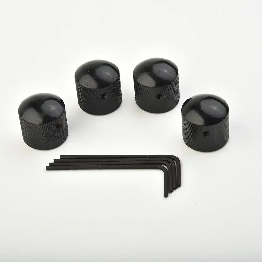 Upgrade Your Guitar With 4 Chrome Knobs Domed Knurled Volume And Tone Knob Set For Bass/Guitars Chrome Finish