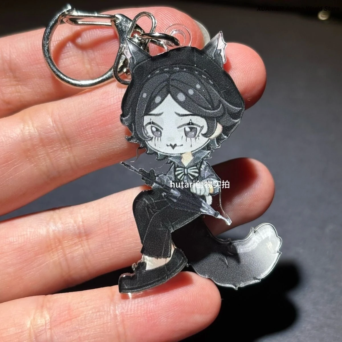 Accessoire d'anime Identity Ⅴ Mime Artist ‌   Porte-clés en acrylique version Q mignon avec queue qui bouge, pendentif Itabag, ornement de 5 cm