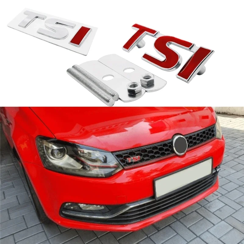 TSI Car Front Grille Emblem per vw Volkswagen Polo Golf 5 7 Tiguan Passat b5 b6 Jetta Bora Touareg Vento Auto Sticker Styling