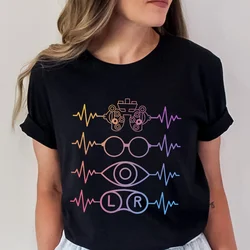 T-Shirt Women Optician Eye Love Optical Shirt Fashion Printed Pattern Blouses Short Sleeve Tee Casual Harajuku Graphic Y2k Tops