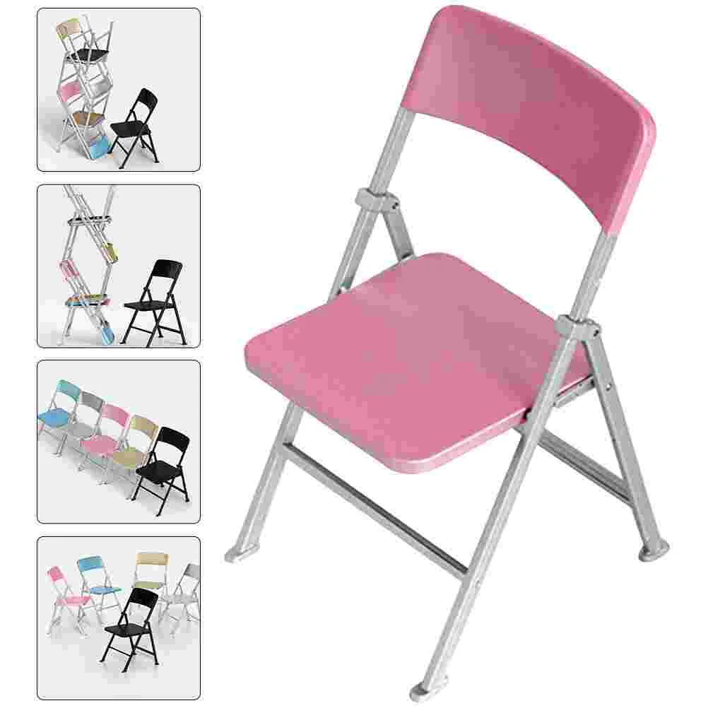 Silla plegable para casa de muñecas, muebles en miniatura para casas pequeñas, suministro para niños, suministros de juguetes para niños de Pvc