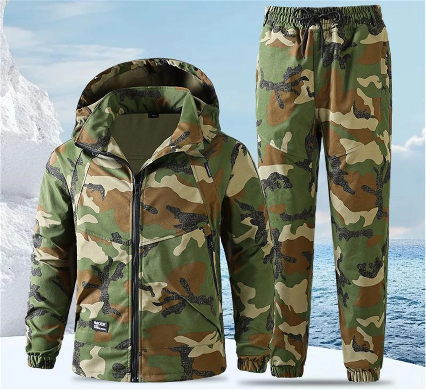 

Camouflage Suit Men's Spring And Autumn Wear-Resistant Crotch-Added Sturdy Outdoor Mountaineering Camping
