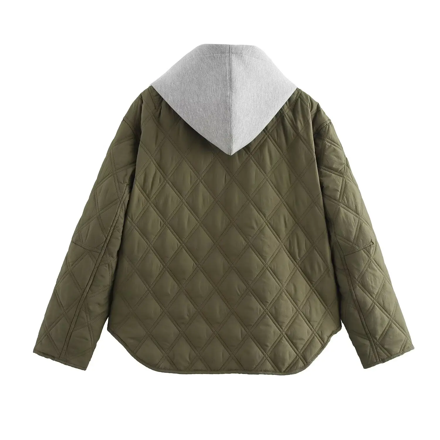 เสื้อแจ็คเก็ตผ้าฝ้ายมีฮู้ดแฟชั่นสำหรับผู้หญิง สไตล์สตรีท แขนยาว ซิปปิด สีสันฤดูใบไม้ร่วง สินค้ามาใหม่