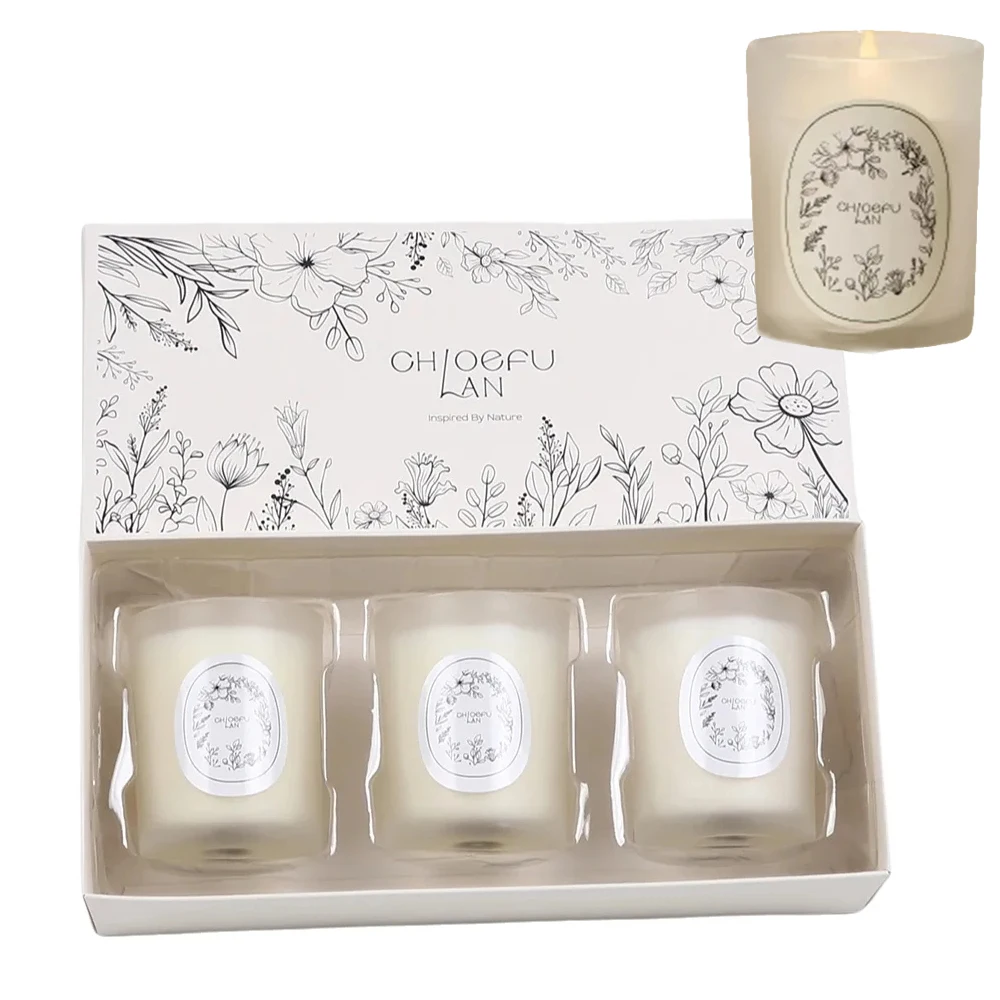 3Pcs/Box Scented Cup Candles Gardenia Vanilla Freesia White Tea Ebony Sandalwood Candle   Gifts for Women Home Decor