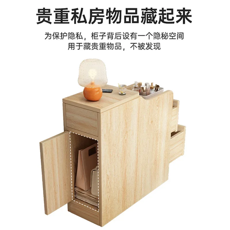 bedside table, long cabinet, long tail cabinet, bedside substitute artifact, ultra-narrow small rack, crevice storage storage ca