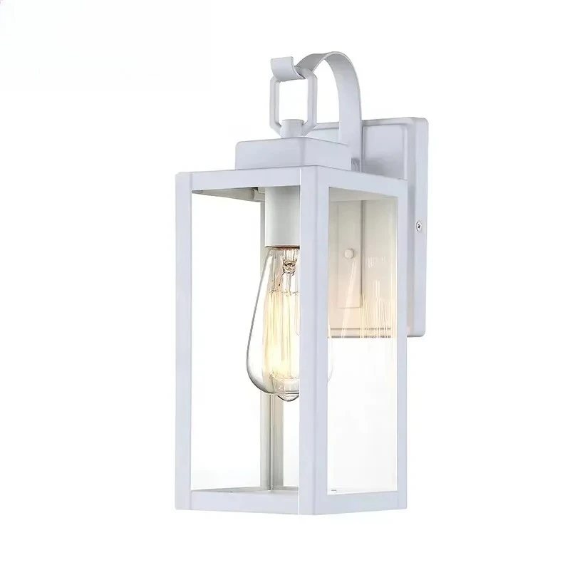 

Good stuff Garden Outdoor Lighting Wall Mounted Outdoor Wall Light White Veneer Transparent Glass