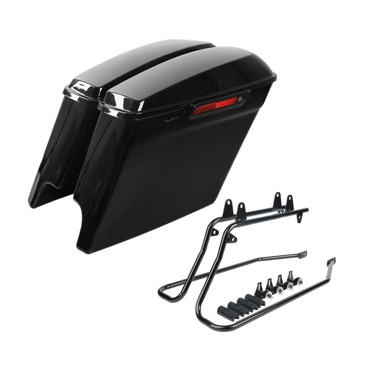 Conversion Bracket for 5-Inch Hard Saddlebags, Black, Compatible with Softail 1984-2017, 16