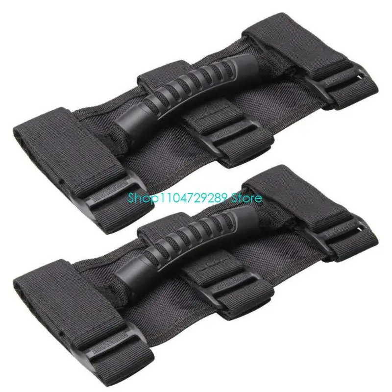 

D8KE Non Slip Vehicle Interior Assist Handle Weatherproof Oxford Fabric Tear Resistant Automotive Overhead Support Grip