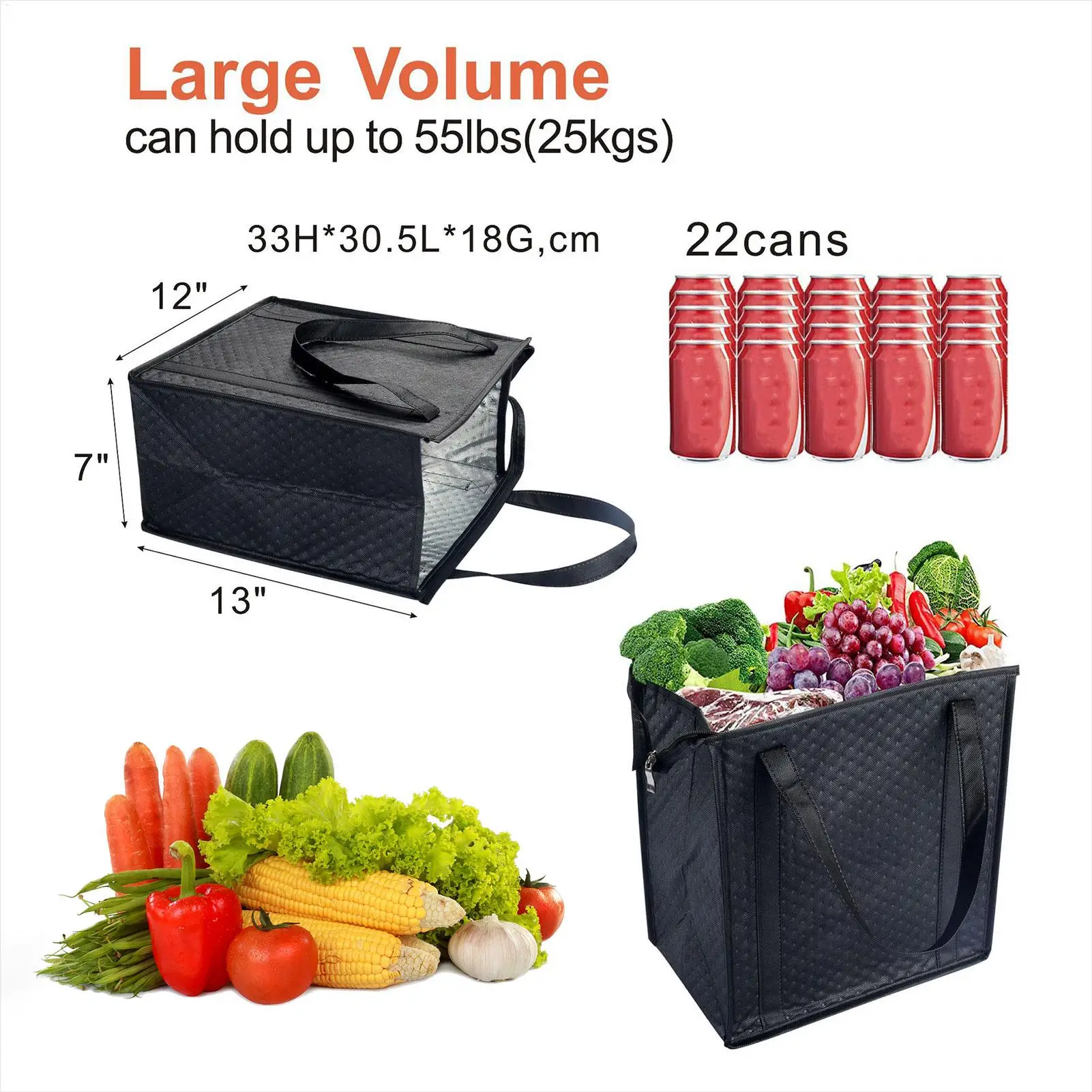Large Capacity Leakproof Thermal Bag Reusable  Outdoor Camping Insulated Beer Cooler Bag with Bottle Opener for Picnics  BBQ