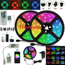 5m 10m 20m 5050 SMD RGB RGBW LED Strip Light  WiFi /Remote Control Flexible RGB Led Tape Adhesive Cob Light For Room