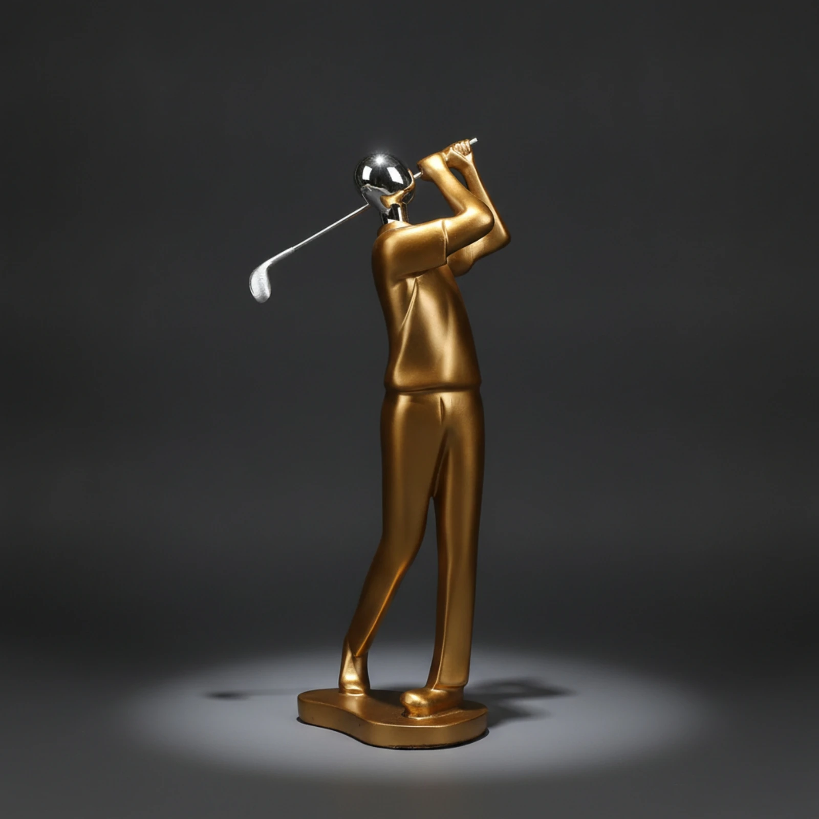 Resin Figurine with Chrome Hea - Abstract Sculpture Resin 评论和价格