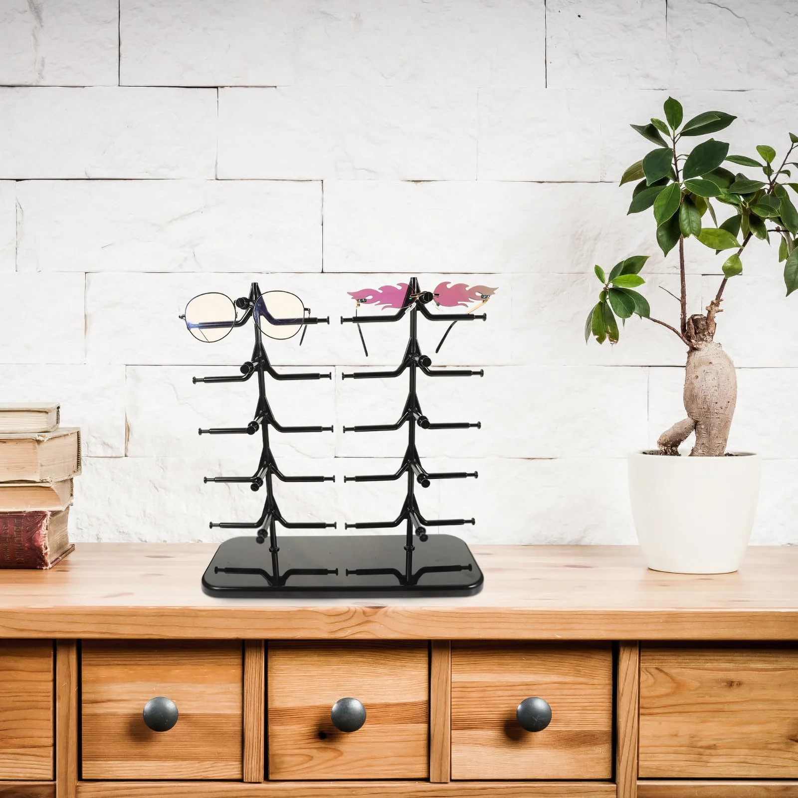 

Sunglasses Display Rack Eyeglass Holder Stand Transparent Abs Material Space Saving Desktop Organizer Eyewear Rack
