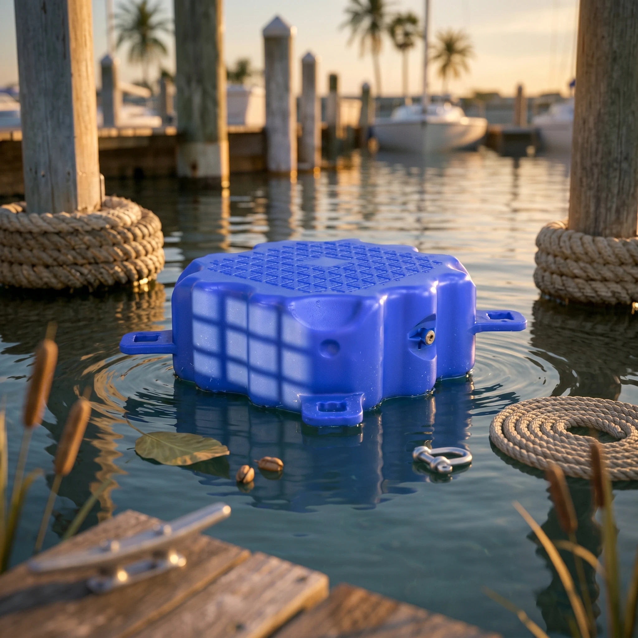 Floating Pontoon Platform Module Mounting Tabs Dock Buoyant Module Threaded Cap Solid for Raft Assembly