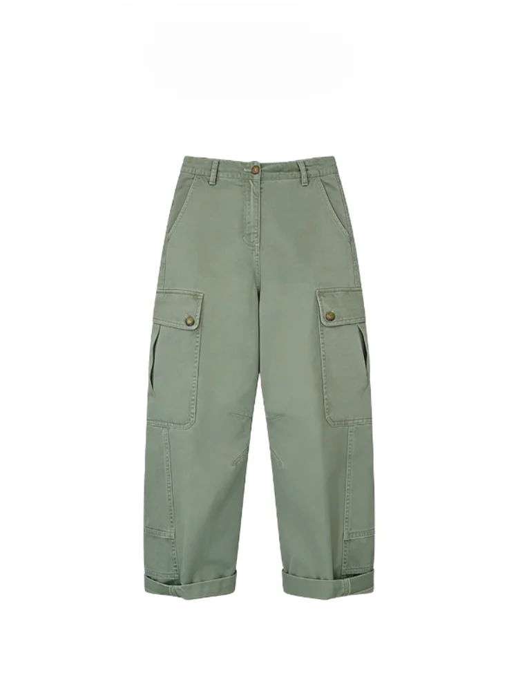 Japanese Workwear Style Wide Leg Casual Pants Women's Loose Slimming Straight Leg Trousers Spring Autumn New Style Multi-Pocket