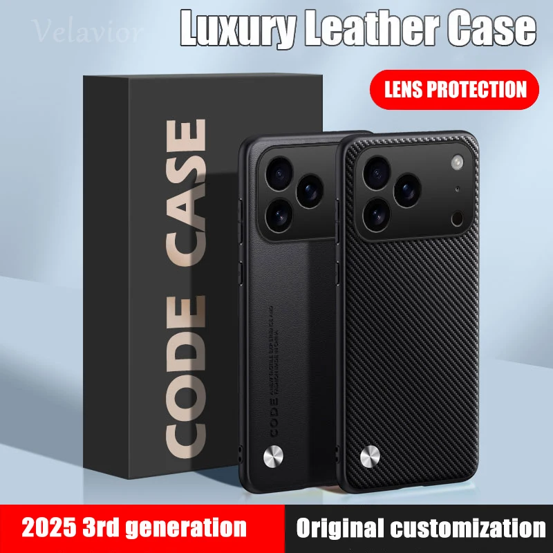 Für Apple iPhone 17 Pro Max Fall Luxus PU Leder Zurück Abdeckung 17 Air 16e 16 Pro Max Silikon Stoßfest Voller Schutz Telefon Fundas