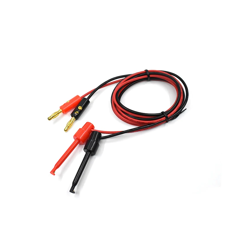 1 Pair 1M 4mm Banana Plug to electric Hook Clip Test Lead Cable Gold Plated For Multimeter Test Leads wire Connector red black