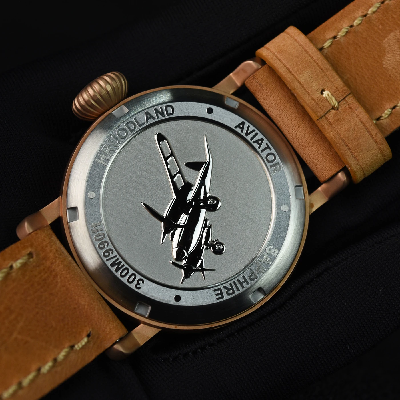 Retro Men's Automatic Pilot Watch PT5000 Onion Crown Sapphire Crystal C3 Lume 300m Waterproof CuSn8 Bronze Military Watches