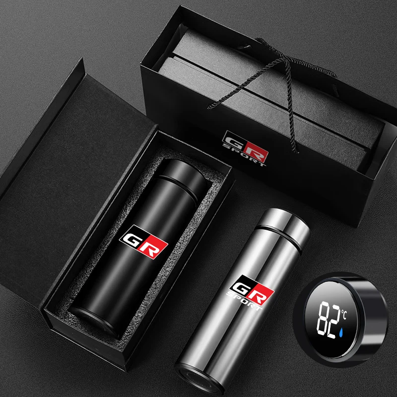 500ml portable Car smart Thermos mug Insulation cup with temperature display For Toyota GR Sport Gazoo Racing RAV4 C-HR Mirai 