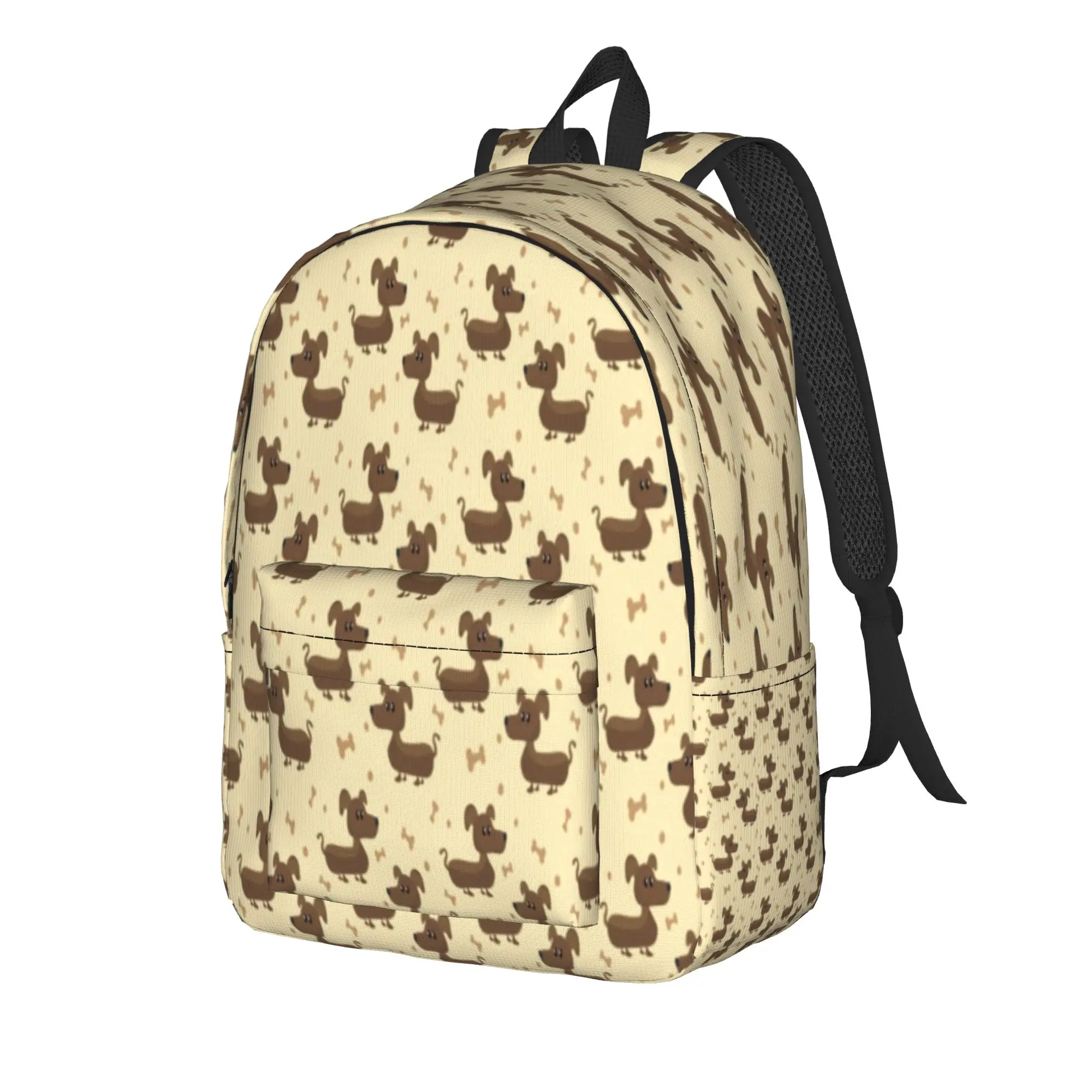 Cute Dachshund Dog Animal Cartoon Backpack  Kawaii Backpacks Unisex Camping Pattern School Bags Custom Rucksack