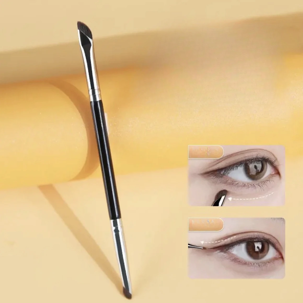 2 in 1 Doppelkopf Sichel klinge Eyeliner Pinsel unter den Augen platzieren Make-up Pinsel präzise Detail Pinsel Make-up