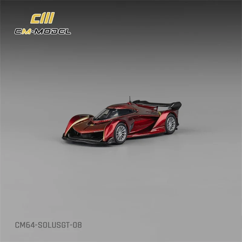 

CM МОДЕЛЬ 1:64 Solus GT Металлик винно-красного цвета с золотой линией Литые модели автомобилей