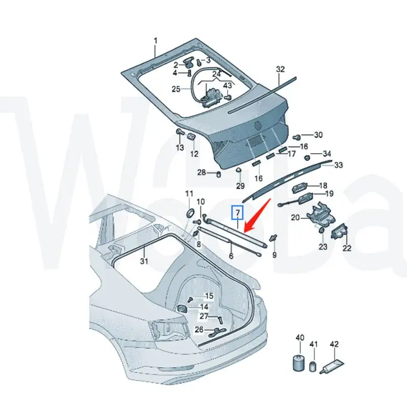 Wooba 3V0827851B 3V0827851A 3V0827851 Brand New Electric Tailgate Lifting Bracket For Skoda Superb Derivative 2016-2020