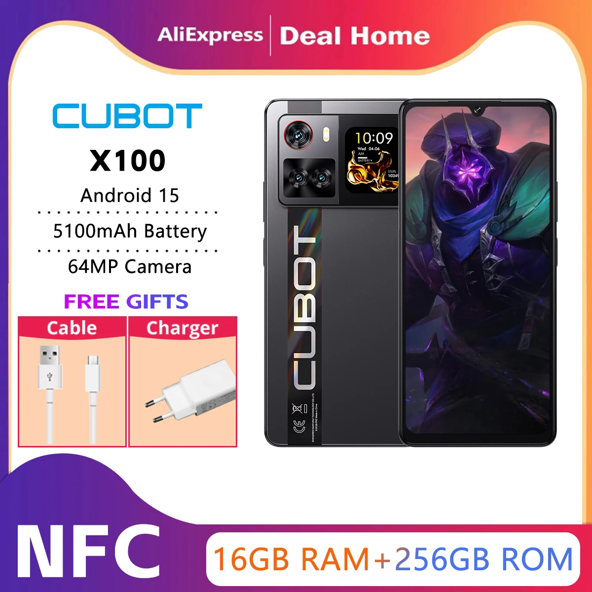 Cubot X100 Android 15 Размер 7025 6 нм 2,5 ГГц, 6,88-дюймовый экран 16 ГБ (8 + 8) 256 ГБ 64 МП Камера 5100 мАч Аккумулятор 5G Смартфон Cubot X100 Android 15 Размер 7025 6 нм 2,5 ГГц, 6,88-дюймовый экран 16 ГБ (8 + 8) 256 ГБ 64 МП Камера 5100 мАч Аккумулятор 5G Смартфон