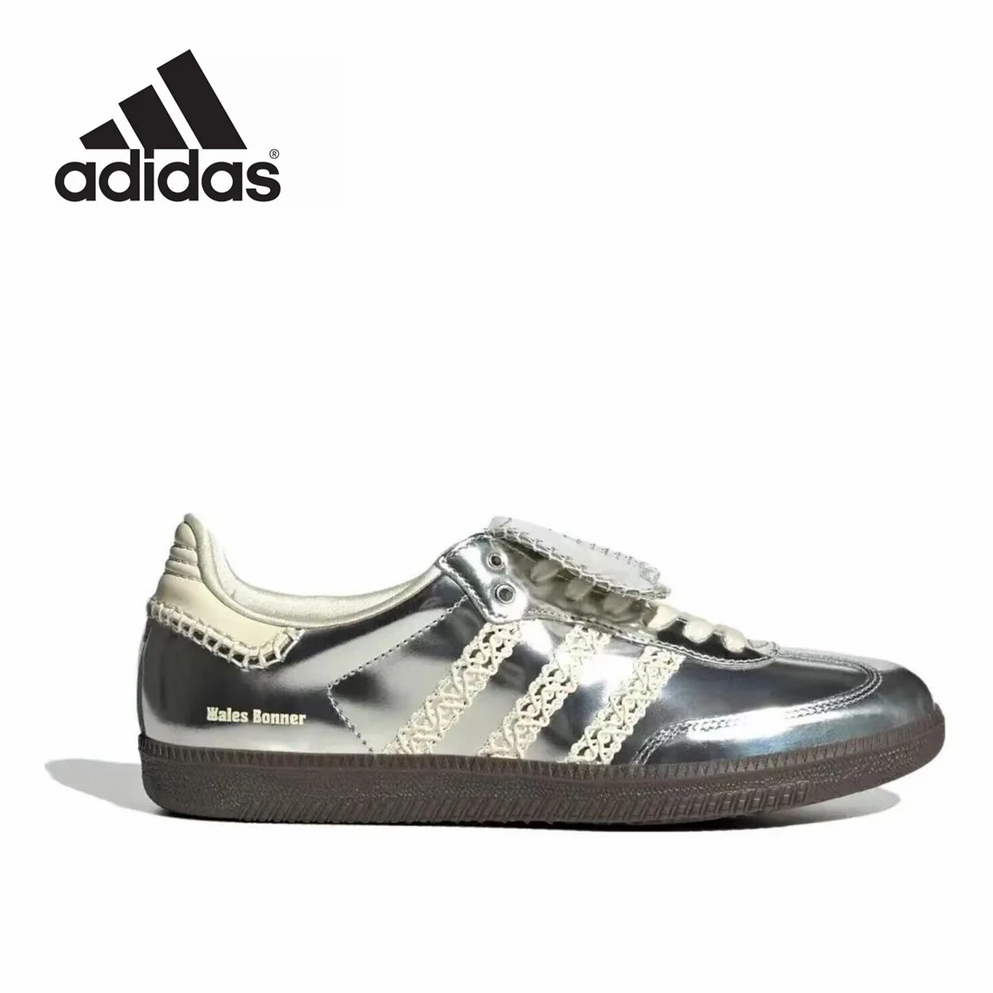 adidas Samba Wales Bonner Silver German Training Gazelle Shoes Retro Versatile Sports and Casual Board Shoes sneakers