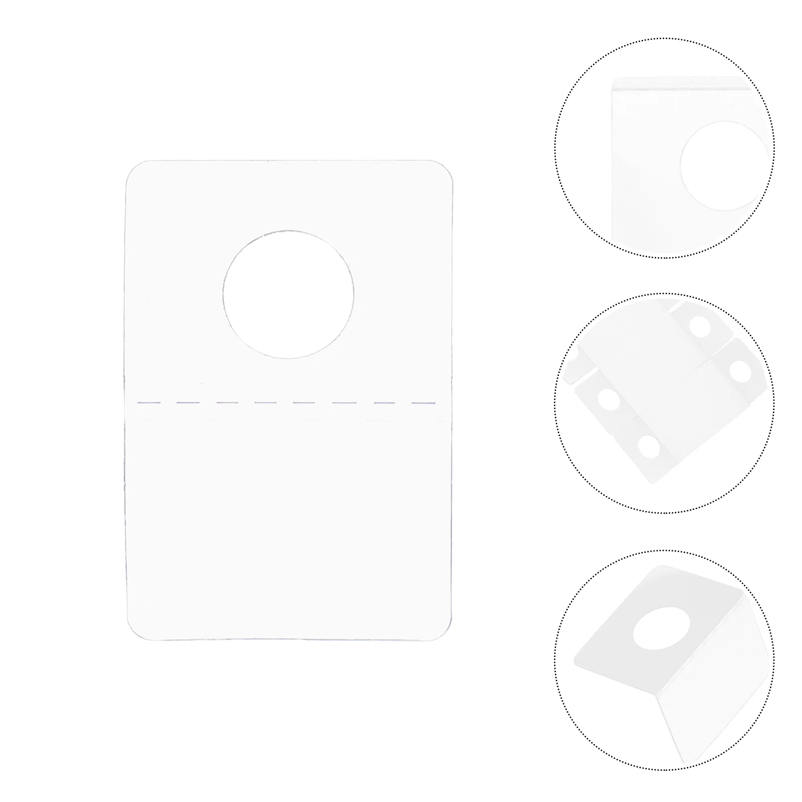 

500Pcs Self Adhesive Hanging Tabs Clear PVC Plastic Display Tabs Retail Store Hanging Tags Merchandise Display Tags