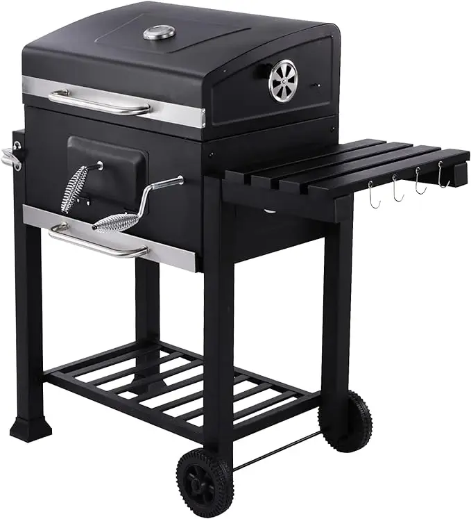 Garden Backyard Family Party Foldable Portable Trolley Heavy-Duty Barbecue Camping Outdoor Barbecue Charcoal Barbecue Grill Rack