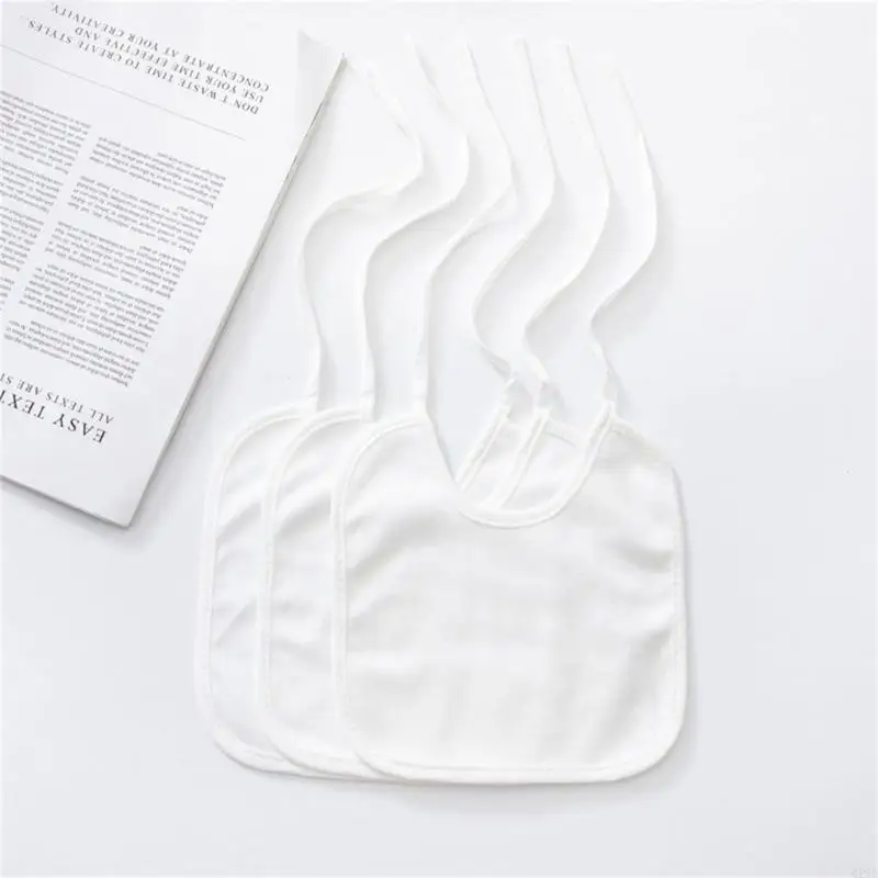 

Q22D 10Pcs White Children's Painting Bibs,Cotton Baby Drooling Bibs Waterproof Creative Color Painting DIY Bib Saliva Towel