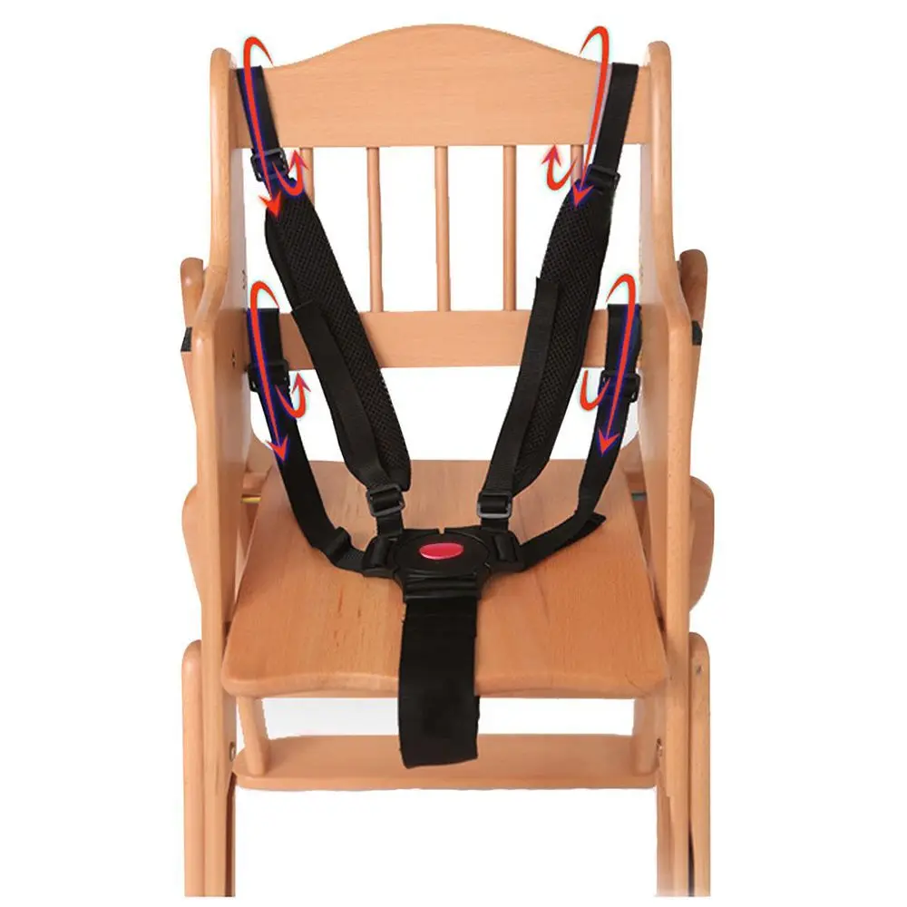 1PC Baby 5 Point Car Harness Strap Kids Stroller High Chair Safety Belt Hot Safe Fashion Black Pram Chair Accessories