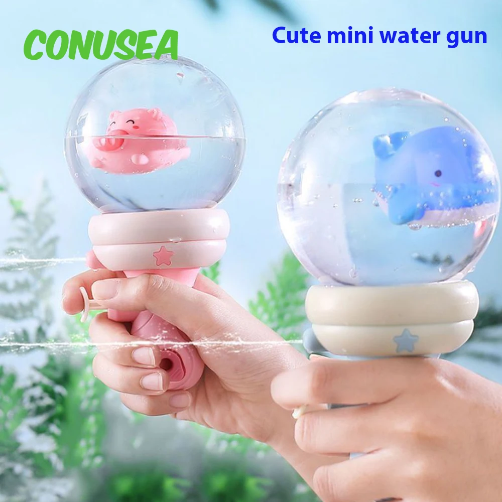 Water Gun Led Cute Mini Guns Children\'s Cartoon Spray Pistols Machine Baby Bath Toys for Kids Outdoor Swimming Pool Party Toy