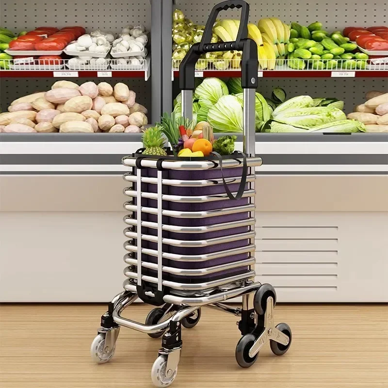 Portable Vegetable Shopping Cart, Household Foldable Hand Cart, Elderly Small Cart, Supermarket Shopping,portable Cart