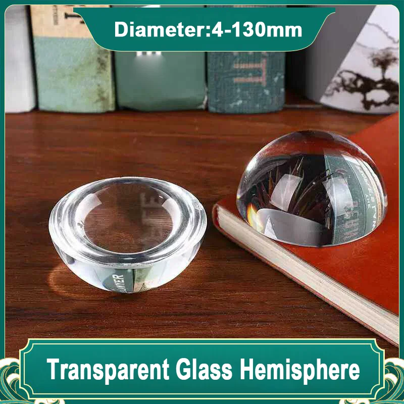 4-130mm Clear Solid Plastic Hemisphere Half Ball Crystal Dome Paperweight Magnifier for DIY Home Decor Magic Game Art Ornament