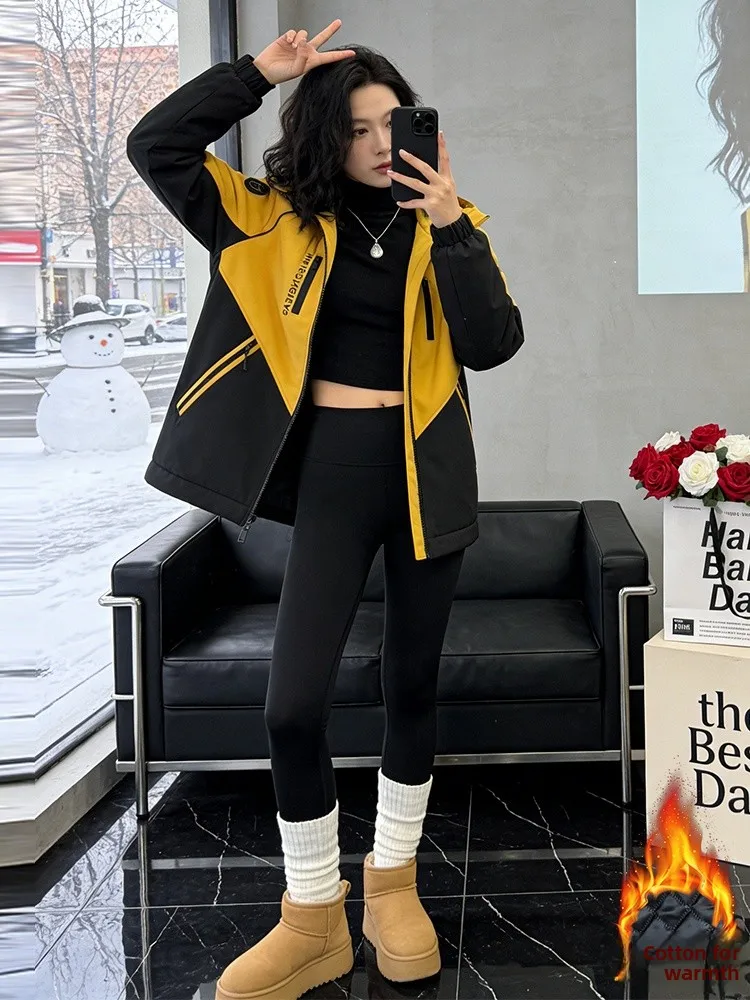 Ele Thiened Cotton Jaet Cappotto invernale da donna coreano Sle Giacca a vento da pendolarismo calda Stand Fit Fce Foderato Cerniera Cl...
