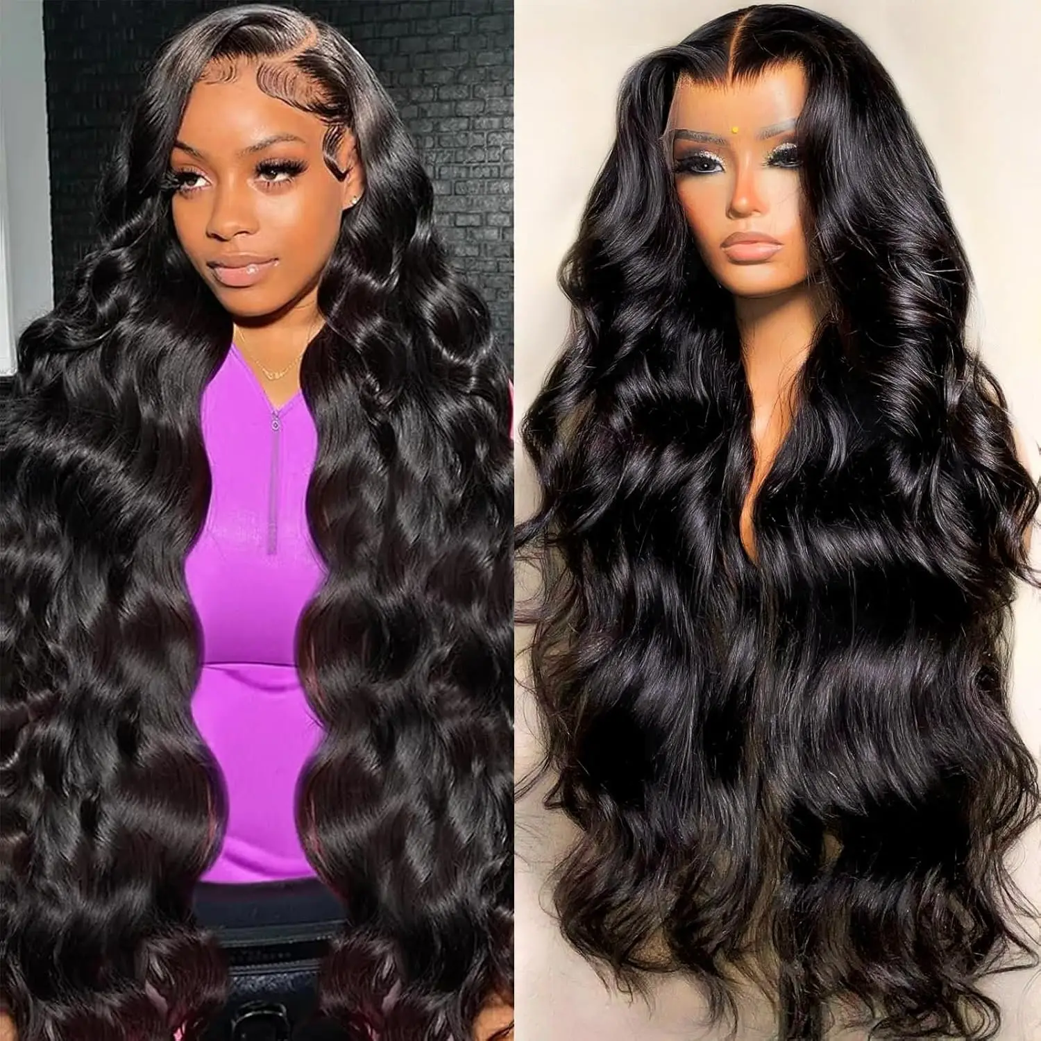 13x4 Body Wave Lace Front Wigs Human Hair 180%Density 13x6 Lace Front Wigs Human Hair PrePlucked with Baby Hair For Black Women