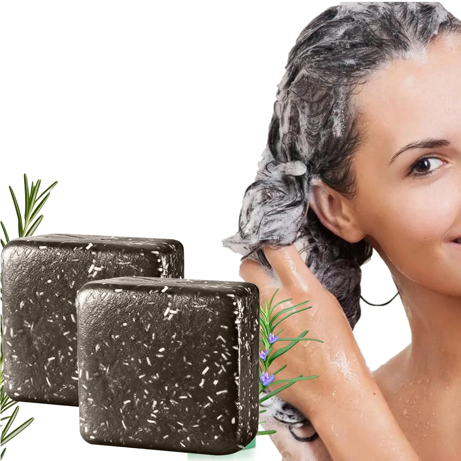 

Rosemary Shampoo Bar for Hair Growth Natural Solid Shampoo with Rosemary Oil for Oily Scalp & Dry Hair Care for Women & Men 100g