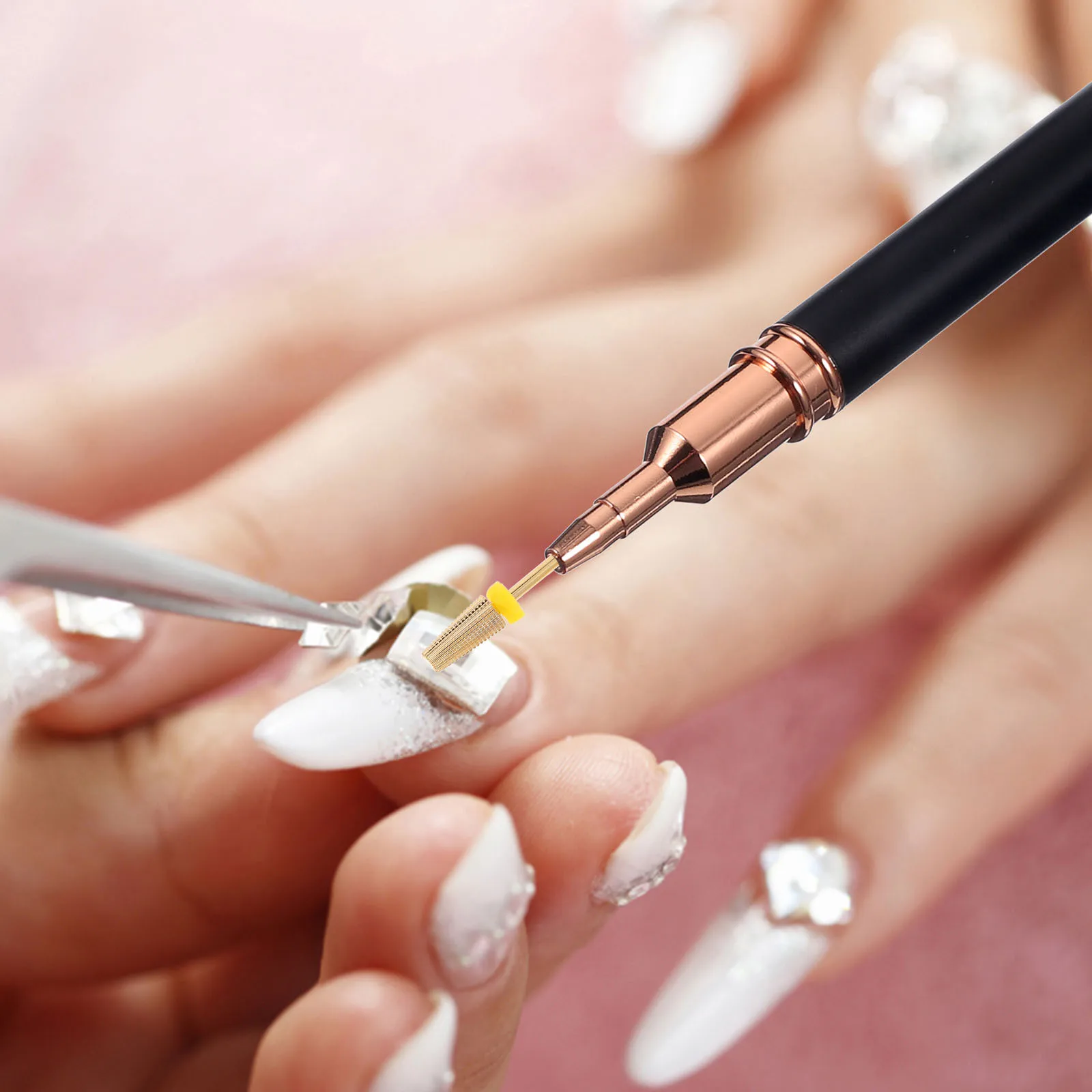 2 قطعة رؤساء طحن التنغستن الصلب مانيكير لقمة ثقب للفن الرملي تلميع ملف الأظافر الكهربائية المحمولة مسمار الجمال أداة #4