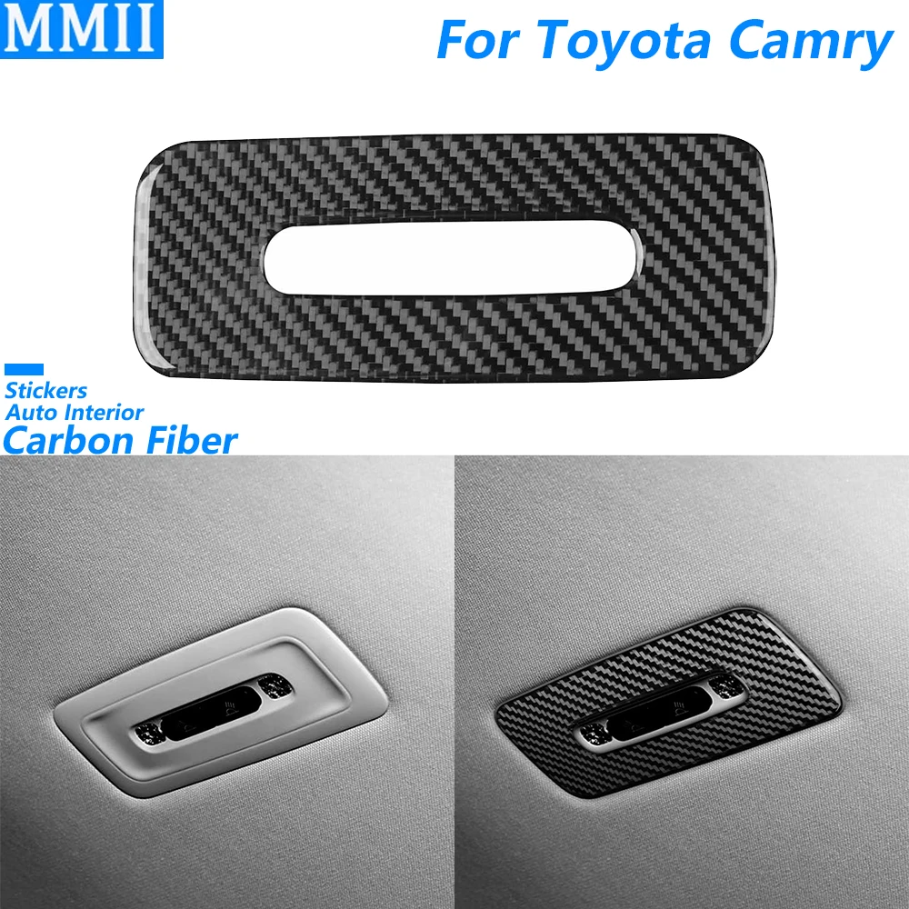 

For Toyota Camry 2024 2025 Carbon Fiber Rear Roof Reading Lamp Light Panel Decorative Cover Car Accessories Decoration Sticker