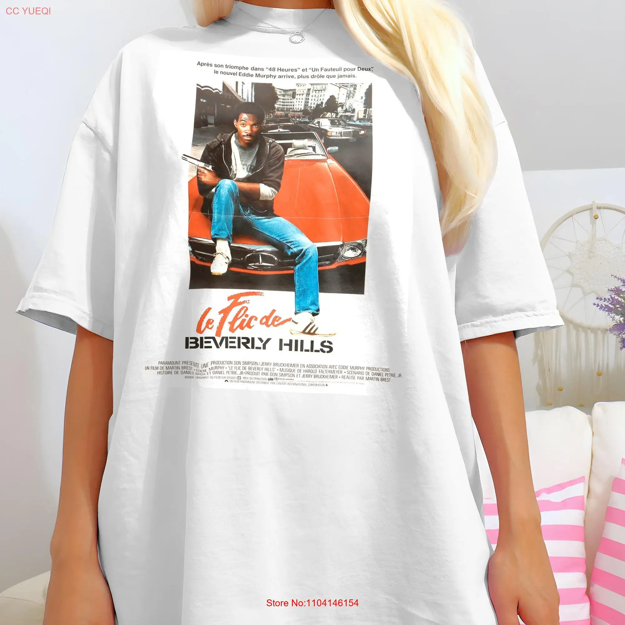 Beverly Hills Cop V10 T Shirt movie poster print Natural color 100 cotton all sizes S to 5XL long or short sleeves