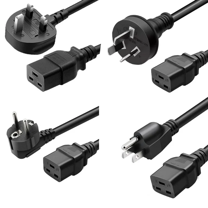 EU Plug Power Supply Cable IEC320 C19 Plug 1.5m 1.8m AU US UK AC Power Extension Cord For UPS PDU Servers Stage Light Audio
